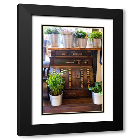 Lisbon-Portugal Antique Portuguese cash register Black Modern Wood Framed Art Print with Double Matting by McRoberts, Julien