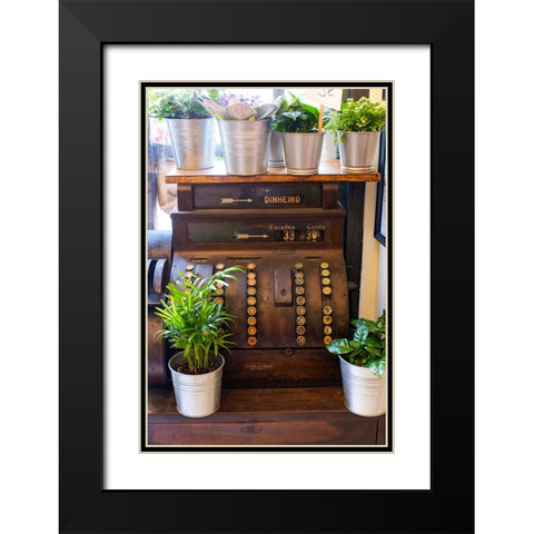 Lisbon-Portugal Antique Portuguese cash register Black Modern Wood Framed Art Print with Double Matting by McRoberts, Julien