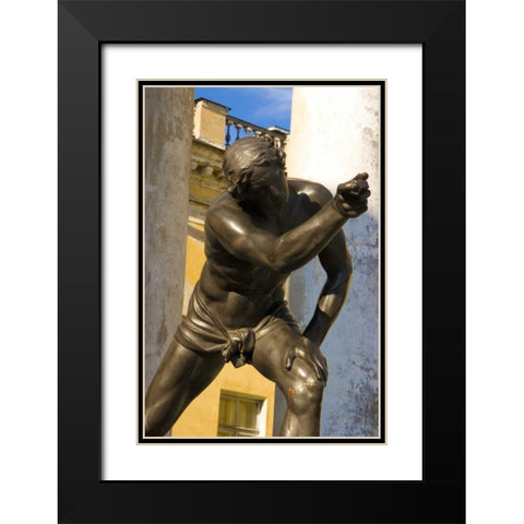 Russia, Pushkin Statue at Alexander Palace Black Modern Wood Framed Art Print with Double Matting by Ross, Nancy ,  Steve