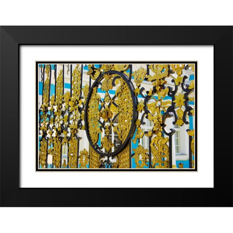 Russia, Pushkin Gate detail at Catherine Palace Black Modern Wood Framed Art Print with Double Matting by Ross, Nancy ,  Steve