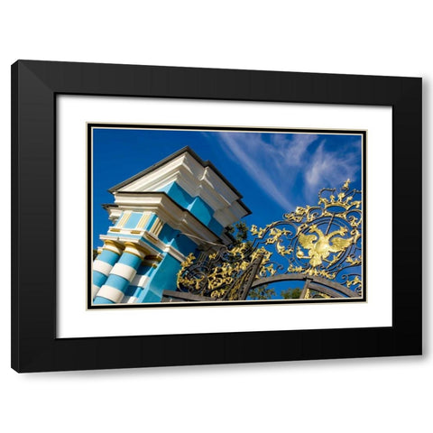 Russia, Pushkin Gate detail at Catherine Palace Black Modern Wood Framed Art Print with Double Matting by Ross, Nancy ,  Steve