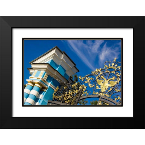 Russia, Pushkin Gate detail at Catherine Palace Black Modern Wood Framed Art Print with Double Matting by Ross, Nancy ,  Steve