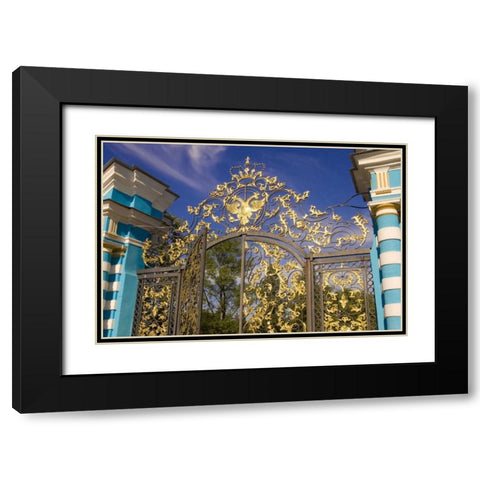 Russia, Pushkin Gate detail at Catherine Palace Black Modern Wood Framed Art Print with Double Matting by Ross, Nancy ,  Steve