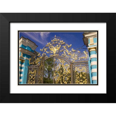 Russia, Pushkin Gate detail at Catherine Palace Black Modern Wood Framed Art Print with Double Matting by Ross, Nancy ,  Steve