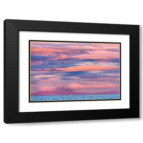 Sunset sky over the ocean-Cape Dezhnev-Bering Sea-Russian Far East Black Modern Wood Framed Art Print with Double Matting by Su, Keren