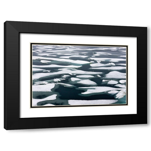 Floating ice in Chukchi Sea-Russian Far East Black Modern Wood Framed Art Print with Double Matting by Su, Keren