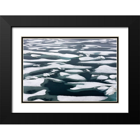 Floating ice in Chukchi Sea-Russian Far East Black Modern Wood Framed Art Print with Double Matting by Su, Keren