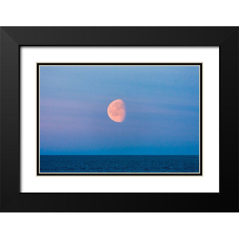 Moon over the Bering Sea-Russia Far East Black Modern Wood Framed Art Print with Double Matting by Su, Keren