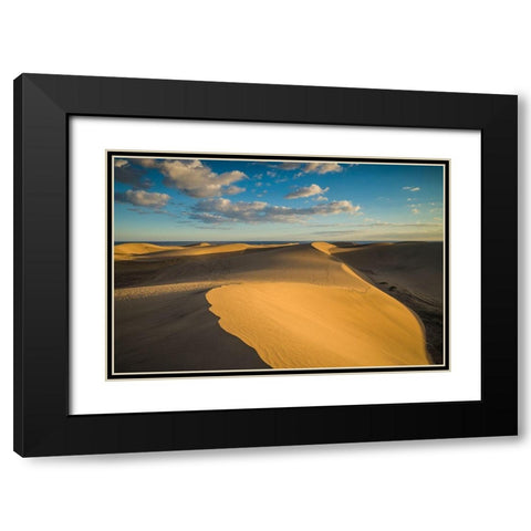 Spain-Canary Islands-Gran Canaria Island-Maspalomas-Maspalomas Dunes National Park Black Modern Wood Framed Art Print with Double Matting by Bibikow, Walter
