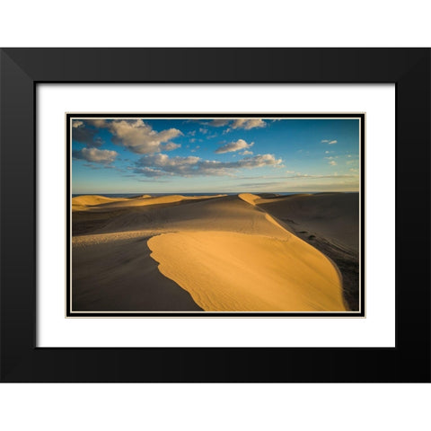 Spain-Canary Islands-Gran Canaria Island-Maspalomas-Maspalomas Dunes National Park Black Modern Wood Framed Art Print with Double Matting by Bibikow, Walter