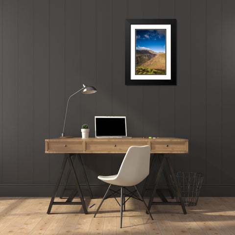 Spain-Canary Islands-Gran Canaria Island-Barranco-mountain view of the Barranco de Tirajana Black Modern Wood Framed Art Print with Double Matting by Bibikow, Walter