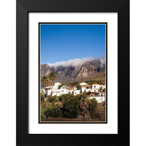 Spain-Canary Islands-Gran Canaria Island-Santa Lucia de Tirajana-town view Black Modern Wood Framed Art Print with Double Matting by Bibikow, Walter