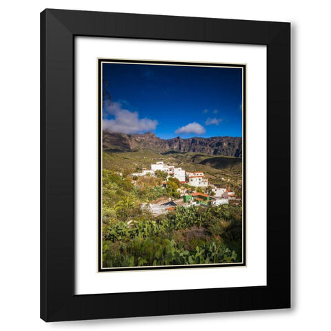 Spain-Canary Islands-Gran Canaria Island-San Bartolome de Tirajana-high angle view of town Black Modern Wood Framed Art Print with Double Matting by Bibikow, Walter
