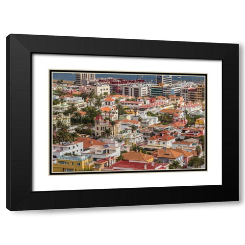 Spain-Canary Islands-Gran Canaria Island-Las Palmas de Gran Canaria-high angle view of city Black Modern Wood Framed Art Print with Double Matting by Bibikow, Walter