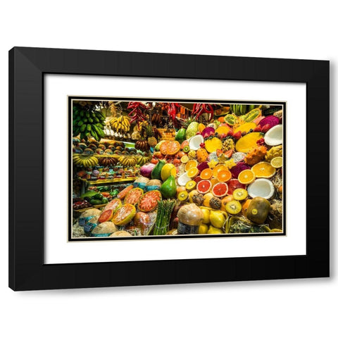 Spain-Canary Islands-Gran Canaria Island-Las Palmas de Gran Canaria-Covered Market Black Modern Wood Framed Art Print with Double Matting by Bibikow, Walter