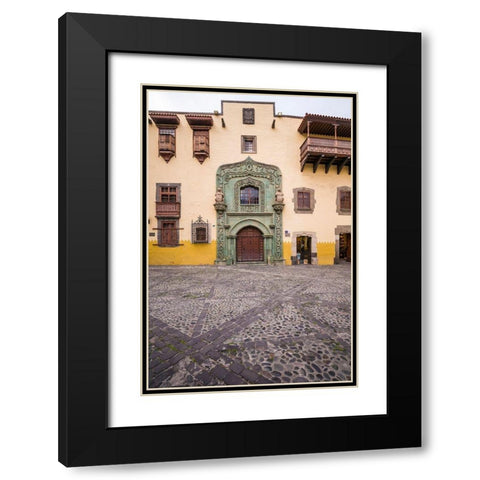 Spain-Canary Islands-Gran Canaria Island-Las Palmas de Gran Canaria-Casa Museo de Colon-exterior Black Modern Wood Framed Art Print with Double Matting by Bibikow, Walter