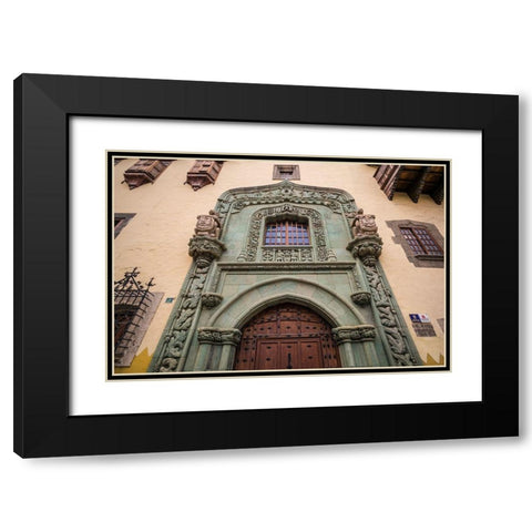 Spain-Canary Islands-Gran Canaria Island-Las Palmas de Gran Canaria-Casa Museo de Colon-exterior Black Modern Wood Framed Art Print with Double Matting by Bibikow, Walter