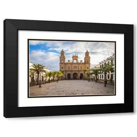 Spain-Canary Islands-Gran Canaria Island-Las Palmas de Gran Canaria-Catedral de Santa Ana-exterior Black Modern Wood Framed Art Print with Double Matting by Bibikow, Walter