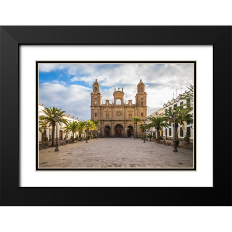 Spain-Canary Islands-Gran Canaria Island-Las Palmas de Gran Canaria-Catedral de Santa Ana-exterior Black Modern Wood Framed Art Print with Double Matting by Bibikow, Walter