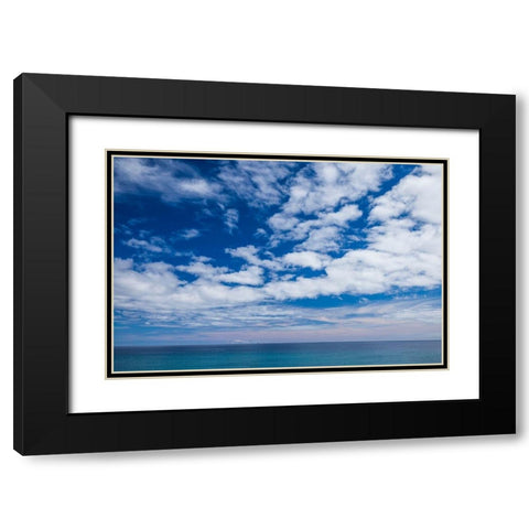 Canary Islands-Fuerteventura Island-Costa Calma-high angle view of Playa de Sotavento beach Black Modern Wood Framed Art Print with Double Matting by Bibikow, Walter