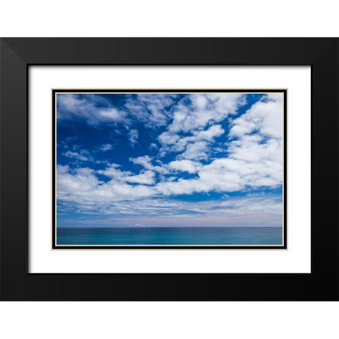 Canary Islands-Fuerteventura Island-Costa Calma-high angle view of Playa de Sotavento beach Black Modern Wood Framed Art Print with Double Matting by Bibikow, Walter