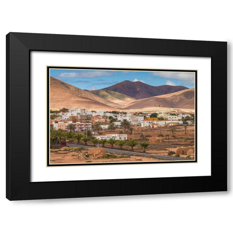 Canary Islands-Fuerteventura Island-Toto-desert village view Black Modern Wood Framed Art Print with Double Matting by Bibikow, Walter