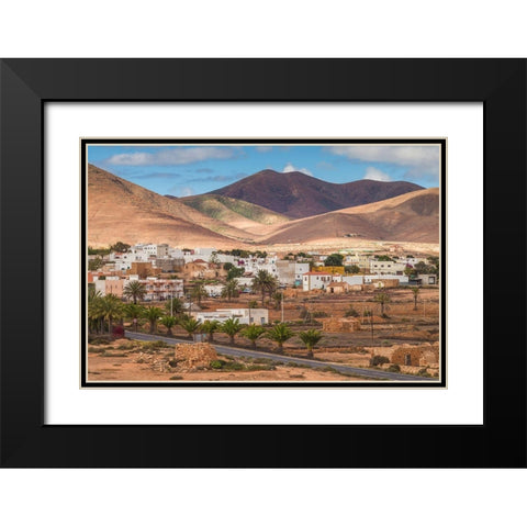 Canary Islands-Fuerteventura Island-Toto-desert village view Black Modern Wood Framed Art Print with Double Matting by Bibikow, Walter