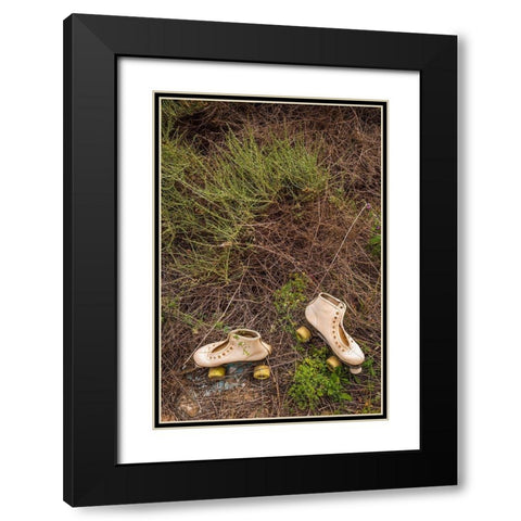 Canary Islands-Fuerteventura Island-Pajara-abandoned roller skates Black Modern Wood Framed Art Print with Double Matting by Bibikow, Walter