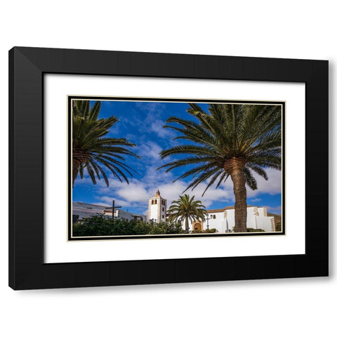 Canary Islands-Fuerteventura Island-Betancuria-Iglesia de Santa Maria church-exterior Black Modern Wood Framed Art Print with Double Matting by Bibikow, Walter