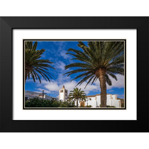 Canary Islands-Fuerteventura Island-Betancuria-Iglesia de Santa Maria church-exterior Black Modern Wood Framed Art Print with Double Matting by Bibikow, Walter