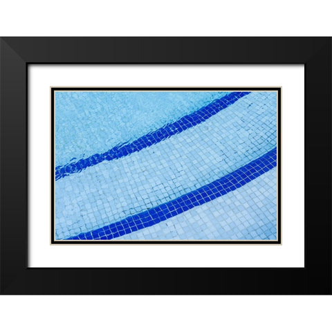Canary Islands-Fuerteventura Island-Caleta de Fuste-beachside swimming pool Black Modern Wood Framed Art Print with Double Matting by Bibikow, Walter