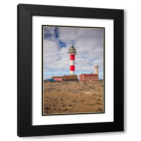 Canary Islands-Fuerteventura Island-El Cotillo-Faro de Toston lighthouse Black Modern Wood Framed Art Print with Double Matting by Bibikow, Walter