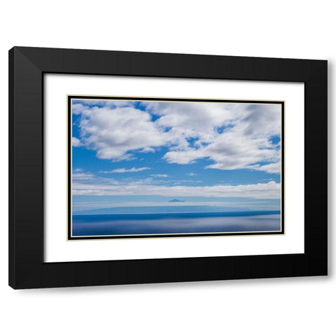 Canary Islands-La Palma Island-Villa de Mazo-view towards El Teide Mountain on Tenerife Island Black Modern Wood Framed Art Print with Double Matting by Bibikow, Walter
