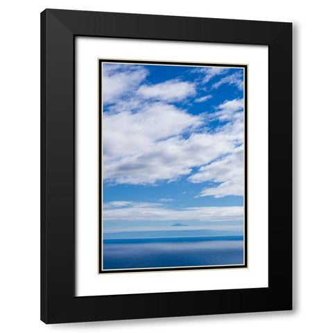 Canary Islands-La Palma Island-Villa de Mazo-view towards El Teide Mountain on Tenerife Island Black Modern Wood Framed Art Print with Double Matting by Bibikow, Walter