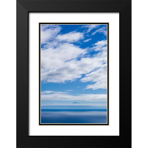 Canary Islands-La Palma Island-Villa de Mazo-view towards El Teide Mountain on Tenerife Island Black Modern Wood Framed Art Print with Double Matting by Bibikow, Walter