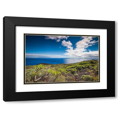 Canary Islands-La Palma Island-Fuencaliente de la Palma-Punta de Fuencaliente-volcanic landscape Black Modern Wood Framed Art Print with Double Matting by Bibikow, Walter