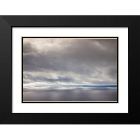 Canary Islands-La Palma Island-Las Indias-storm front over Atlantic Ocean Black Modern Wood Framed Art Print with Double Matting by Bibikow, Walter