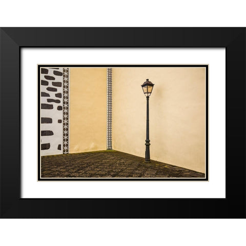 Canary Islands-La Palma Island-Puntallana-Parroquia San Juan Bautista church Black Modern Wood Framed Art Print with Double Matting by Bibikow, Walter