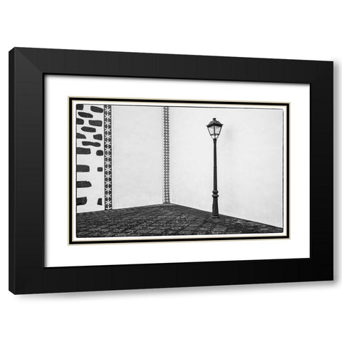 Canary Islands-La Palma Island-Puntallana-Parroquia San Juan Bautista church-wall detail Black Modern Wood Framed Art Print with Double Matting by Bibikow, Walter