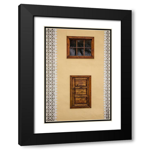 Canary Islands-La Palma Island-Puntallana-Parroquia San Juan Bautista church-wall detail Black Modern Wood Framed Art Print with Double Matting by Bibikow, Walter