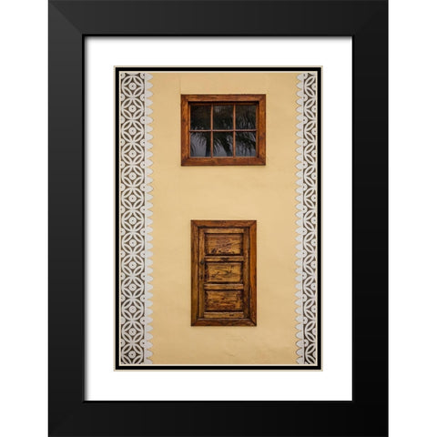 Canary Islands-La Palma Island-Puntallana-Parroquia San Juan Bautista church-wall detail Black Modern Wood Framed Art Print with Double Matting by Bibikow, Walter