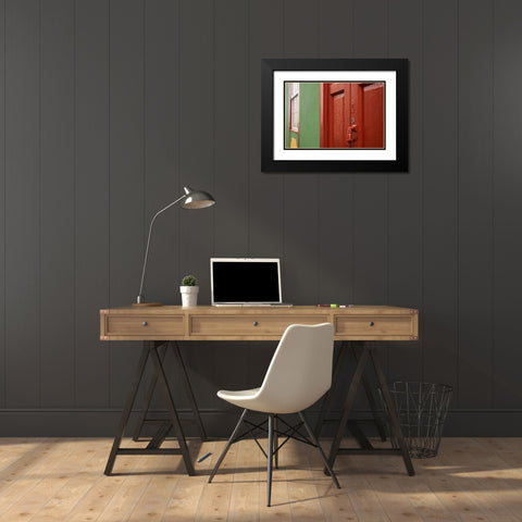 Canary Islands-La Palma Island-San Andres-ornate door knocker Black Modern Wood Framed Art Print with Double Matting by Bibikow, Walter