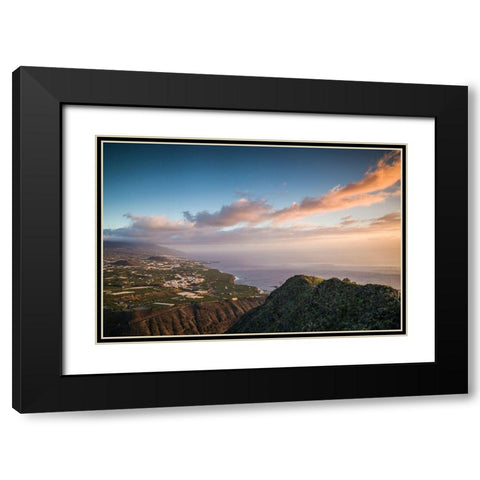 Canary Islands-La Palma Island-La Laguna-elevated city view from Mirador El Time Black Modern Wood Framed Art Print with Double Matting by Bibikow, Walter