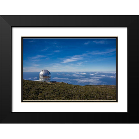 Canary Islands-Roque de los Muchachos Observatory-one of the worlds largest telescopes Black Modern Wood Framed Art Print with Double Matting by Bibikow, Walter