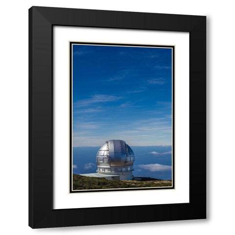 Canary Islands-Roque de los Muchachos Observatory-one of the worlds largest telescopes Black Modern Wood Framed Art Print with Double Matting by Bibikow, Walter