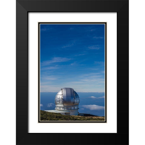 Canary Islands-Roque de los Muchachos Observatory-one of the worlds largest telescopes Black Modern Wood Framed Art Print with Double Matting by Bibikow, Walter