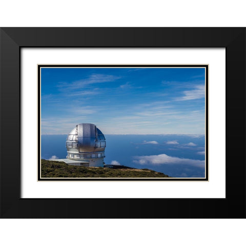 Canary Islands-Roque de los Muchachos Observatory-one of the worlds largest telescopes Black Modern Wood Framed Art Print with Double Matting by Bibikow, Walter