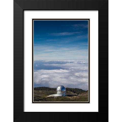 Canary Islands-Roque de los Muchachos Observatory-one of the worlds largest telescopes Black Modern Wood Framed Art Print with Double Matting by Bibikow, Walter