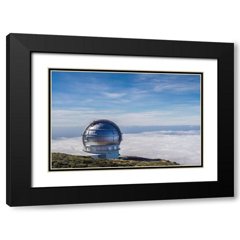 Canary Islands-Roque de los Muchachos Observatory-one of the worlds largest telescopes Black Modern Wood Framed Art Print with Double Matting by Bibikow, Walter
