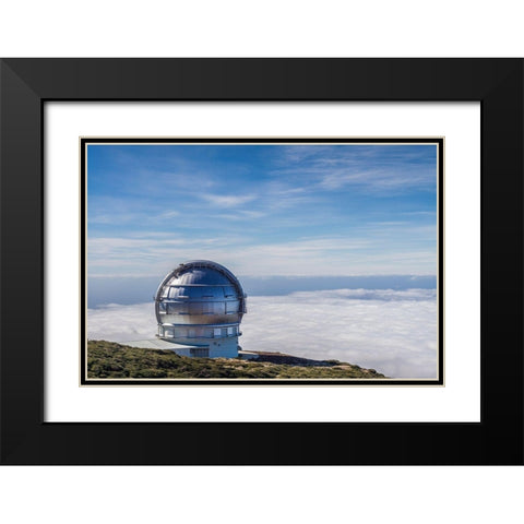 Canary Islands-Roque de los Muchachos Observatory-one of the worlds largest telescopes Black Modern Wood Framed Art Print with Double Matting by Bibikow, Walter